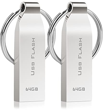 dolrun USB Stick 64GB Speicherstick USB-Stick 2.0 Metall Datenspeicher USB-Flash-Laufwerk mit Schlüsselring für Laptop, Auto, PC, Computer