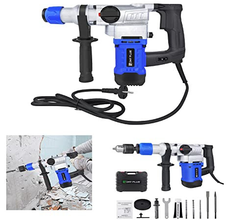Martello demolitore 800 giri/min, 1080 W, blu, 3 funzioni, martello elettrico, martello elettrico, martello elettrico, martello elettrico, per cemento, pareti, piastrelle e pavimenti