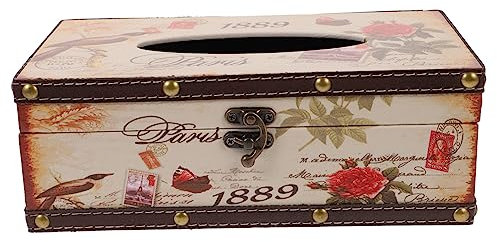Cabilock Retro-taschentuchbox Aus Holz Taschentuchhalter Für Servietten Muster Von Einfacher Austausch Dekorative Note Für Büro Und Zuhause
