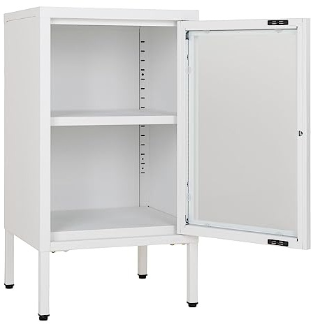 Weißer Schrank mit Glastür