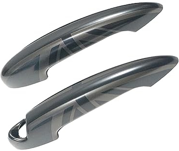 MINI R Series Union Jack Door Handle Covers, Door Handle Caps Trim for Mini Cooper One/S/JCW R50 R52 R53(Union Jack Black, 2 Doors)