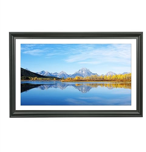 ZZFQXZ 12x20 Picture Frames Displays Picture 10x18 with White Mat Rectangular Poster Frame 12x20Real Wood Photo Frames10x18 Panoramic Picture Frame Black with Hanging Hardware (F23B1220W1018)