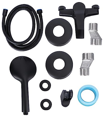 Badewannenarmatur, Badewannenarmatur, schwarze Badarmaturen in der Wand, Badewannenarmaturen for warmes und kaltes Bad, einfache Badarmaturen for warmes und kaltes Bad