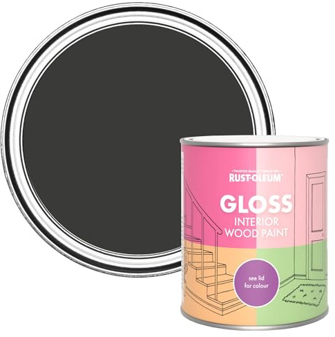Rust-Oleum Black Interior Wood Paint in Gloss Finish - Dark Magic 750ml