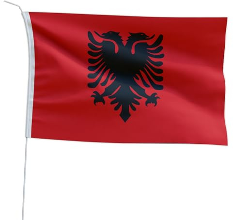 Marineo Gastlandflagge Bootsfahne Gastflagge Fahne Flagge für Boot oder Motorrad - 20 x 30cm, Albanien