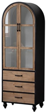 MPOPO Entryway Cabinet Retro country solid wood sideboard wrought iron storage cabinet bed and breakfast living room wall home sideboard Kitchen Storage Cabinet