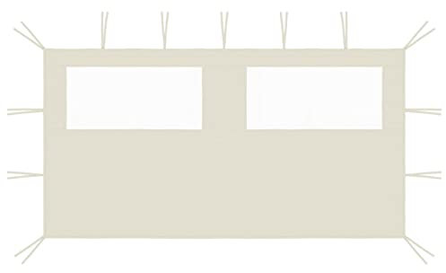 JUDYY Pavillon-Seitenwand mit Fenstern, Seitenteile Pavillon, Partyzelt Seitenteile, Seitenwände Für Pavillon, Pergola Seitenwand, 4x2 m Creme
