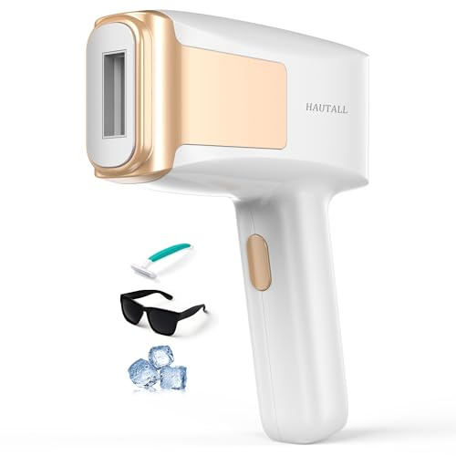 HAUTALL IPL Laser Haarentfernungsgerät mit schmerzfreier Eis-Technologie und dauerhafter Reduktion – Professionelles Gerät für Gesicht & Körper, tragbares Design mit 5 Energiestufen