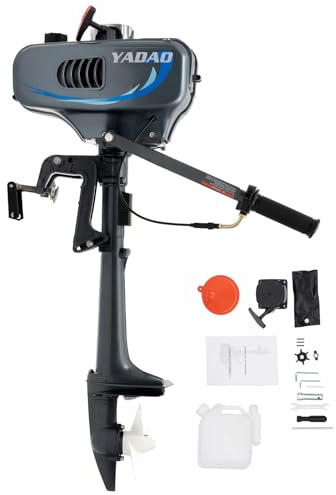 Levkitch 2-Stroke Boat Engine, 3.5HP Outboard Motor Water and Air Cooling Boat Motor Short Shaft Engine for Small Watercraft stern height of 16.53 inches or less