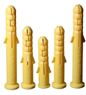 CLENEA 100 Stücke Kunststoff Gelb Schraube Expansion Rohr Bohren Anker Bolzen 6mm/8mm/10mm(6X80)