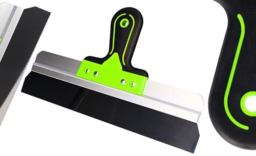 ToolSpace Spatule de Surface en Acier Inoxydable 450 x 60 mm Couteau à Enduire Taloche Enduit Spatule de Façade Lissage avec Support en Aluminium Spatule Large Couteau Finition D'enduits Béton Murs