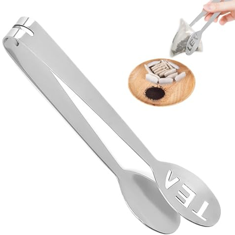 Pinza per bustine di tè, cucchiaio, morsetto per filtro da tè, pinza per spremere bustine di tè in acciaio, adatta per afferrare cubetti di ghiaccio, zucchero e fette di limone