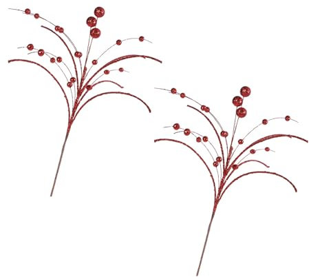 MISUVRSE 2 rami di agrifoglio, decorazione natalizia per feste di Natale, centrotavola