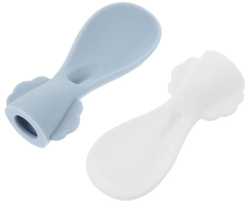 Hoement 2stücke Silikon Löffel Für Babynahrung Beutel Wiederverwendbarer Fütterlöffel Mit Glatter Oberfläche Für Kleine Hände Und Babypüree