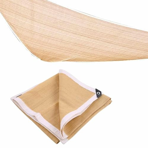 Raypontia Sombra para terraza, tela de sombra de sol, tela de vela, cubierta solar con bandas reforzadas, pantalla de privacidad, dosel, protección UV al aire libre para terraza, jardín, cubierta,