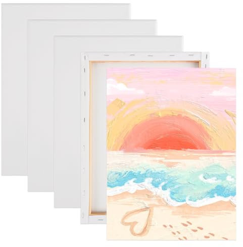 YOPEUC 5 Stück Leinwand zum Bemalen Klein 40x30cm,Vorgespannte Weiße Künstler Canvas Panel Leinwänd,1,6cm Dick Starkem Leinwand Blank für Erwaschsene, Künstler und Kinder,Leinwands mit Holzrahmen