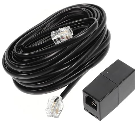 KOMBIUDA Telefonkabel Mit Kabelklammern Stahlnägeln Und Drahtclips Für Elektrik Kabelbefestigung Und Schnellen Verschluss Kompatibles Schwarzes Kabel Für Festnetztelefone