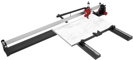 Cortador manual de azulejos, cortador en húmedo con mango ergonómico, indicador de escala integrado para azulejos de cerámica y porcelana (negro, 120 cm)