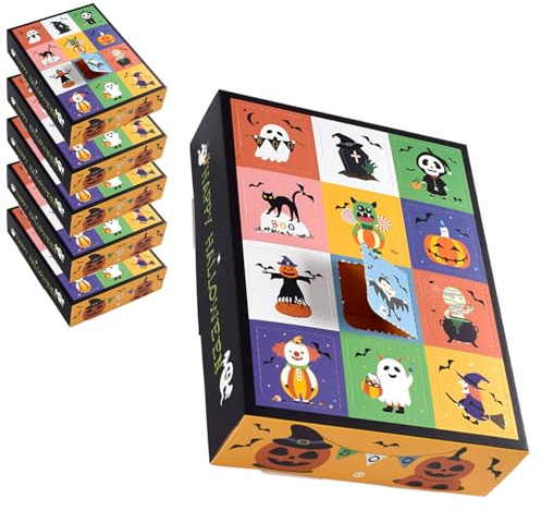 Easter Countdown Advent Calendar, Empty Advent Calendar with Countdown, Halloween Advents Calendar, 12 Empty Advents Calendars, for Home Fillable Easter Art Gift Box Easters Gifts (5PCS)