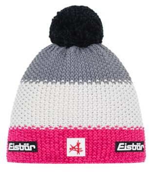 Eisbär Mütze Herren & Damen Star Pompon Ski Austria - Merino Wintermütze Unisex mit Fleece schützt vor Kälte und Wind - Bommelmütze atmungsaktiv elastisch Haube aus Österreich
