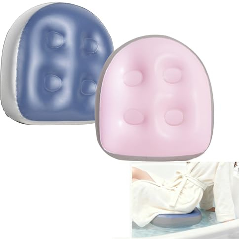 Sedile per Vasca da Bagno, 2 Pezzi Cuscino Spa Gonfiabile Seduta Vasca, Regolabili Seggiolino Bagno con Potente Ventosa per Adulti in Spa, Vasche Idromassaggio, Piscine, Vasche