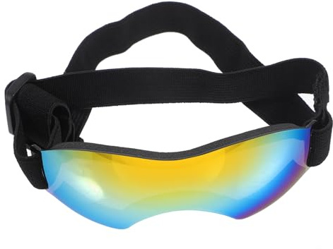 CORHAD Hundebrille aus Robustempc Material mit UV Schutz und Windschutz für Kleine Hunde Verstellbarem Gurt und Stilvolles Accessoire für Outdoor Aktivitäten