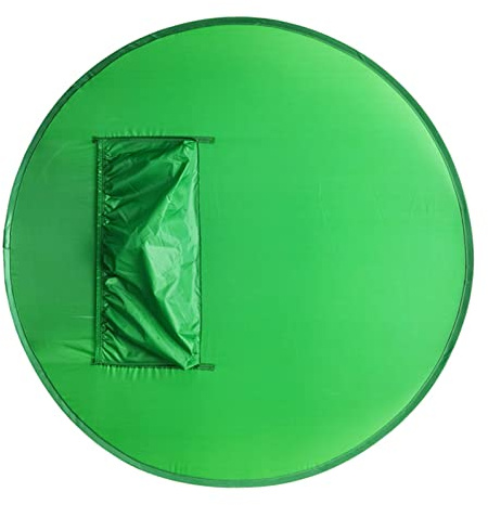 Aoaoy 142 cm Runder Green-Screen-Hintergrund, Tragbarer Green-Screen-Stuhl-Hintergrund, Zusammenklappbar auf 50 cm, Geeignet für Webcam-Live-Übertragung, Videokonferenz, Außenaufnahmen