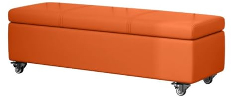 Cassa, panca imbottita con rotelle, in finta pelle, con coperchio ribaltabile, elegante seduta per riporre i piedi del letto (80 cm)
