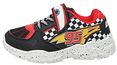 Disney Cars Lightning McQueen - Zapatillas de carreras para niños, fáciles de sujetar, Red, 28 EU