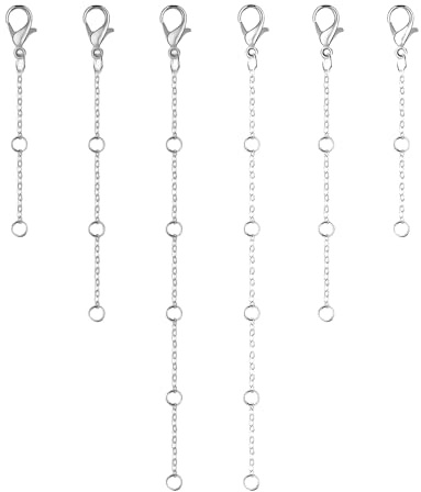 Bettinay 6Pcs Necklace Extender, Silver Chain Extension for Bracelet Necklace Anklet