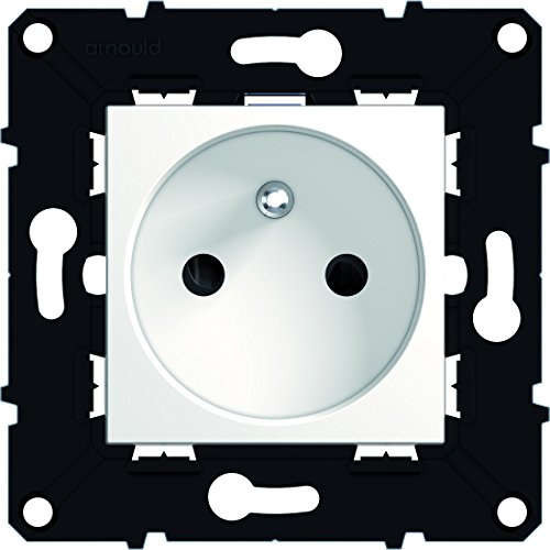 Arnould ARN51042 Prise de courant avec terre Espace Evolution Enjoliveur Blanc
