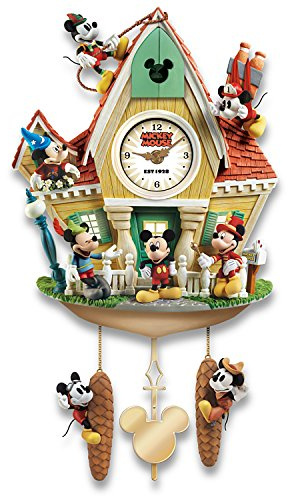 The Bradford Exchange Disney Mickey Mouse Through The Years Cuckoo Clock with Lights Music and Motion