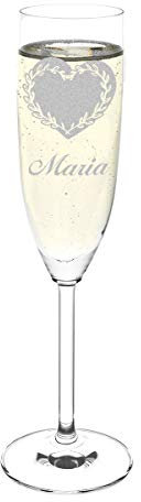 Leonardo - Calice da spumante con incisione del nome, idea regalo per champagne e champagne