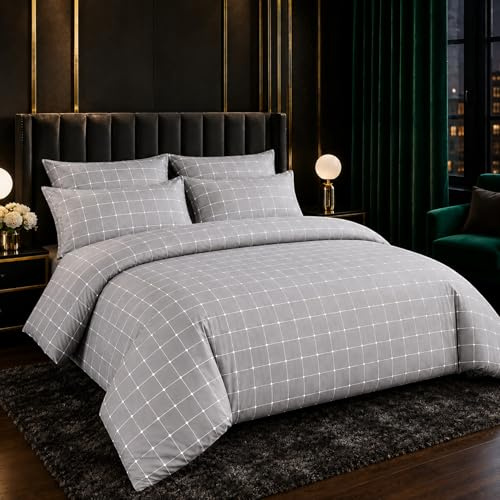 Lazzaro Double Duvet Set Premium Brushed Microfiber Duvet Cover Double Ultrasoft Hypoallergenic Duvet Double Cover Set Non Iron Luxury Quilt Cover Bedding Set With Zipper Closure