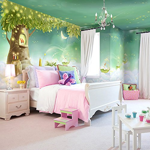 wanpaper Tapeten Vlies Mädchen, Kinderzimmer, Schlafzimmer Elfen, Dekorative Gemälde, Cartoon Wandmalereien.<200 × 150 cm>