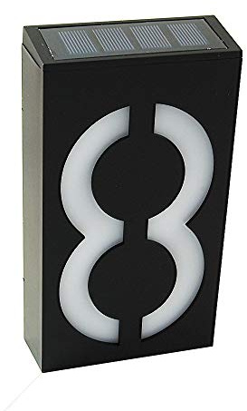 KEEDA LED Numero Civico con illuminazione a 6 LED Energia Solare, Numeri di Casa, House Sign Plaque Lampada Solare