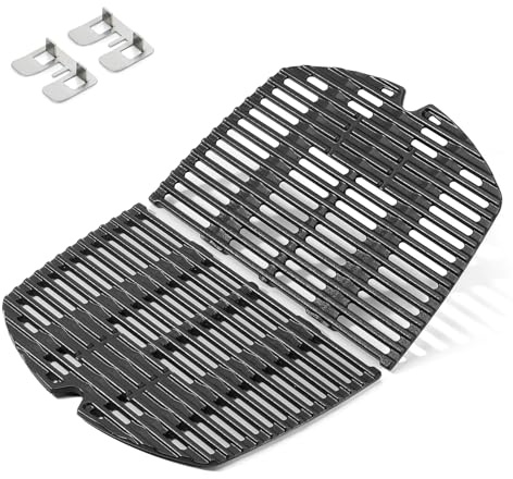 onlyfire Cast Iron Cooking Grate for Weber Q200 Q220 Q2000, Q2200, Q2400 Series Gas Grill - Replacement Parts for Weber 7645