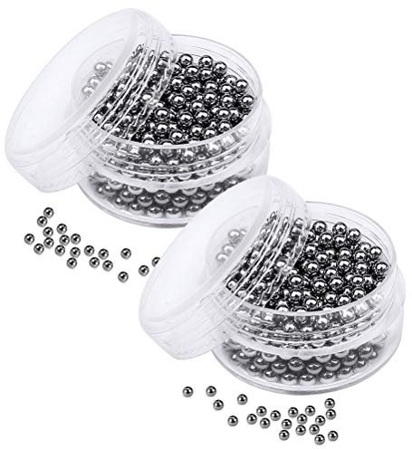 2 x 400 Perline per la Pulizia in Acciaio Inox, 3 mm Perline di per Pulizia, Sfere Pulizia Bottiglie Adatte per Decanter, Vasi, Caraffe (2 Confezioni)