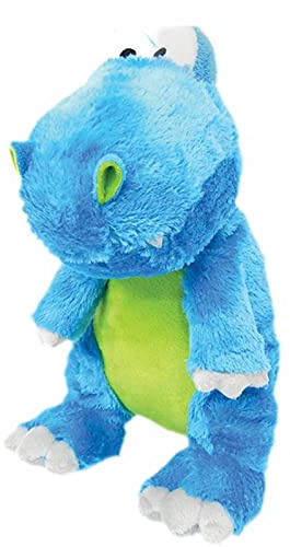 Pelucho - Bouillotte Peluche Dinosaure bleue - Bien-Être, Chaleur et Douceur - Micro-Ondable - Grains de Blé et Fleurs de Lavande - Fabriquée en France