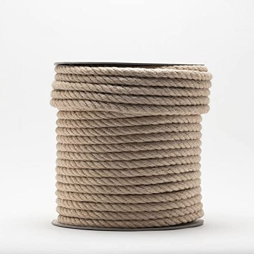 Lottini Corda in Fibra Naturale di Juta a Quattro legnoli Disponibile in Vari diametri e Varie metrature (5, 12 mm)