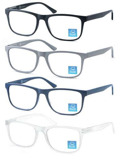 OLOMEE Reading Glasses Men Blue Light Blocking Large Oversized Wide Readers +1.75 Matte Square Cheaters W/Big Head/Large Face