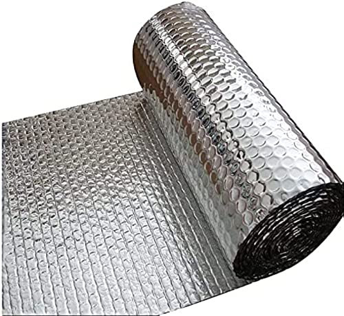 Pealihuy Folienisoliermaterial, Wärmeisolierende Folie, Selbstklebend, Für Dachböden, Schuppen, Dächer Und Wintergärten, Gewächshäuser, Tierheime Und Garagen, Dampfsperre,1x15m/3.2x49.2ft