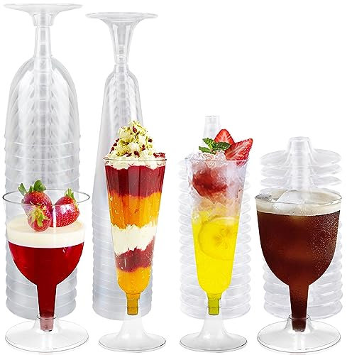 Bicchieri Champagne Plastica, ACTOYS Calici Plastica Vino*30pcs, Flute Champagne Plastica, Bicchiere Spumante Plastica, Calici Plastica Rigida Lavabili, Riutilizzabili Bicchieri Champagne Trasparenti