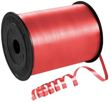 Nastro rosso arricciato per palloncini, 500 m, 5 mm, 457 m, lucido, per feste, confezioni regalo, fiocchi, decorazioni per Natale, compleanni, matrimoni, feste