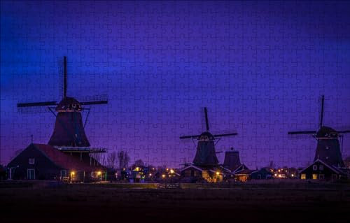 GUOHLOZ 1000 Teile, Premium Quality, für Erwachsene und Kinder ab 6 Jahren 1000pcs, Niederlande, Windmühle, 75x50cm