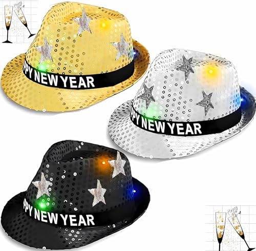 Bdecoll 3 Stück Silvester Partyhut - gold-schwarz SilvesterPartyhut Papierhüte kreative Kopfschmuck Dekorationen Hut aus Pappe, Unisex, Neujahr, Silvester, Jahreswechsel, Party XXL