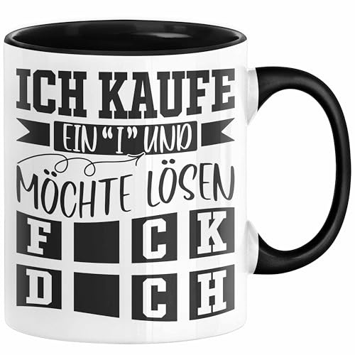 Ich Kaufe Ein I und Möchte Lösen Tasse Geschenk Spruch Gag Joke Sarkasmus (Schwarz)