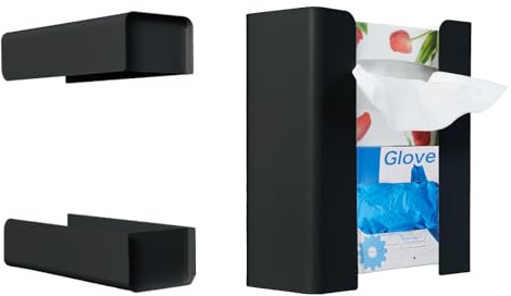 ABEETE Modular Magnetic Glove Dispenser Tissue Box Holder - Freely Combinable Organizer for Kitchen, Fridge, Garage, Laundry Room - Detachable Design for Versatile Storage (Black)