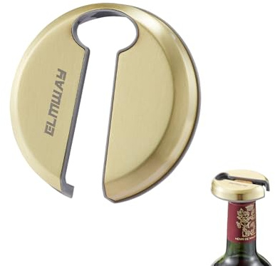 ELMWAY Elegant Wine Foil Cutter by ELMWAY, Stainless Steel Wine Bottle Foil Cutter, Foil Remover for Wine Bottles, Magnetic Foil Cutter Attached to Fridge, Wine Gift for Wine Lovers - Gold