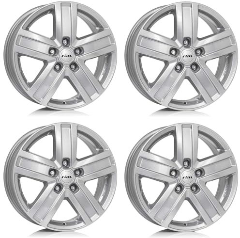 4x Rial Felgen Alufelgen Transporter 6.5Jx16 ET48 5x114,3 polar-silber kompatibel mit OPEL Vivaro